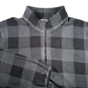 HAWKE & CO Mens Plaid Fleece Quarter Zip Pullover‎ Sweatshirt XL
